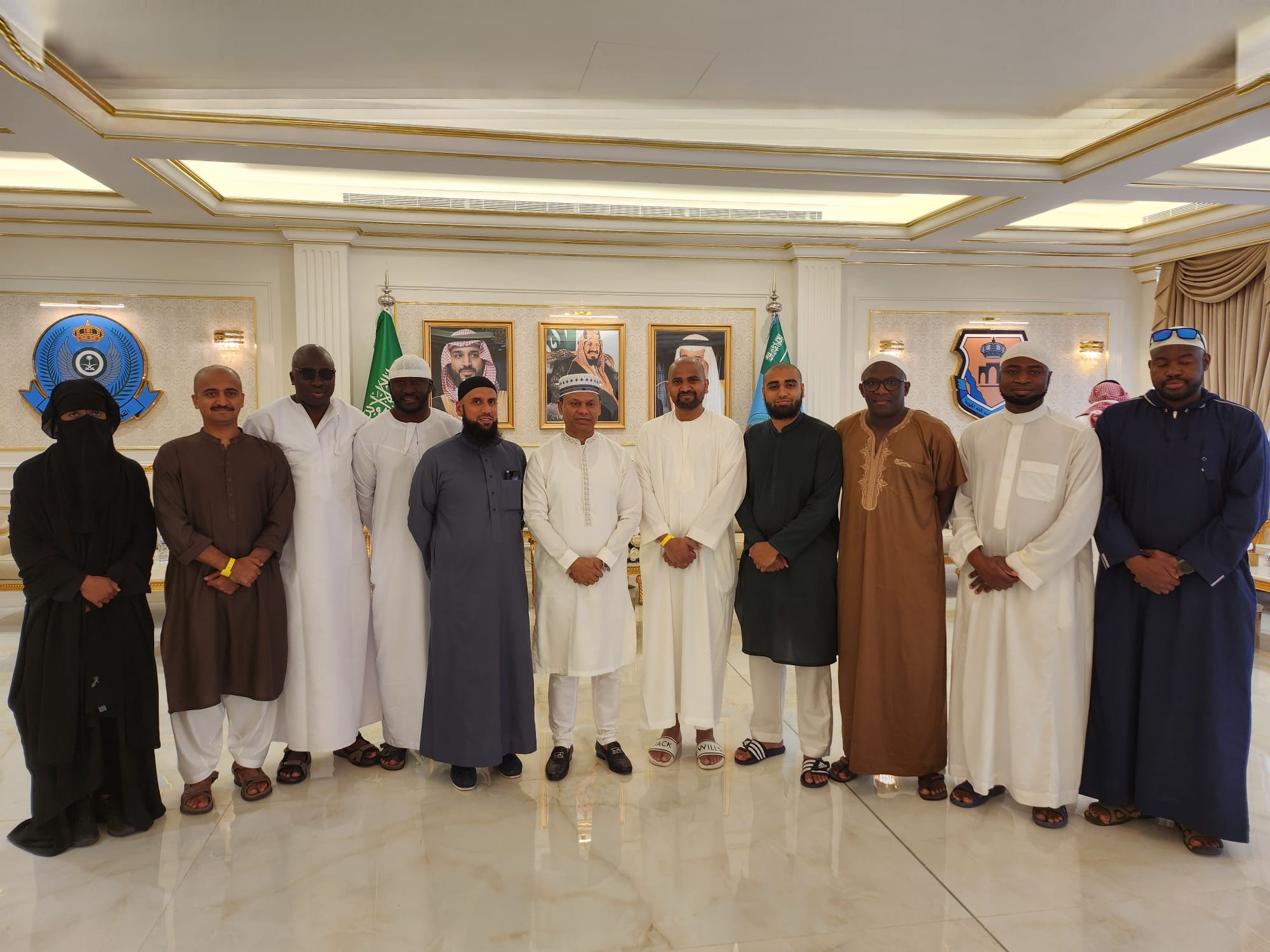 The delegation with Imam Asim Hafiz OBE and General Sheikh Mohammad Shafiuddin Ahmed
